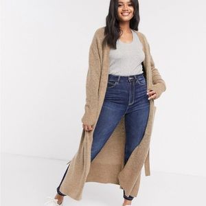 French Connection longline cardigan in camel size S